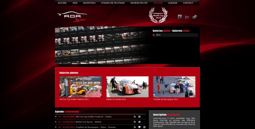 Page des galeries photos et vidÃ©os de RDR Sport