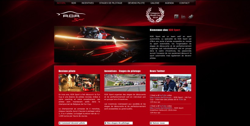 Aperçu du site web de RDR Sport