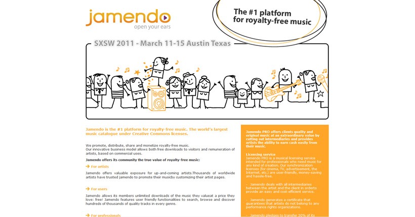 Jamendo - Minisite Ã©vÃ¨nementiel - SXSW 2011 - March 11-15 Austin Texas